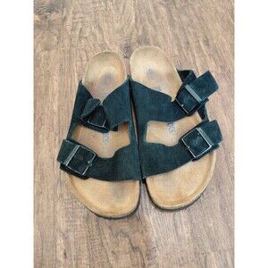 Birkenstock Black Suede Two-Strap Sandals